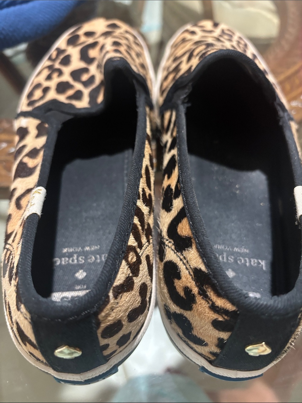 Kate Spade Women's Leopard Print Slip-On Shoes - Tan & Black